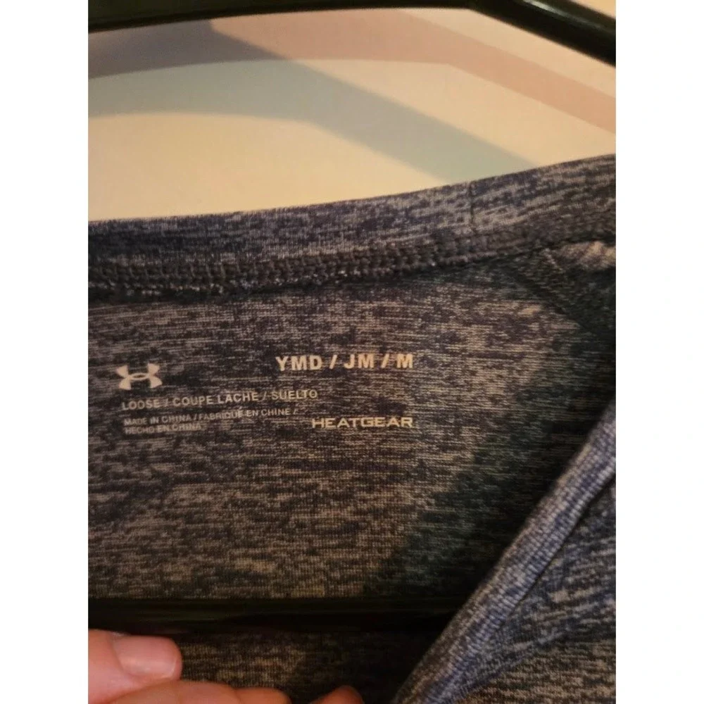 Under Armour Kids HeatGear Loose Fit Short Sleeve T-Shirt Lot of 2 Gray Blue YMD